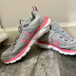 Under Armour Women's Gray and Pink Sneakers